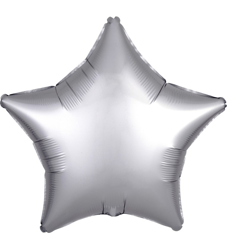 Balonek fóliový - Hvězda Stříbrná