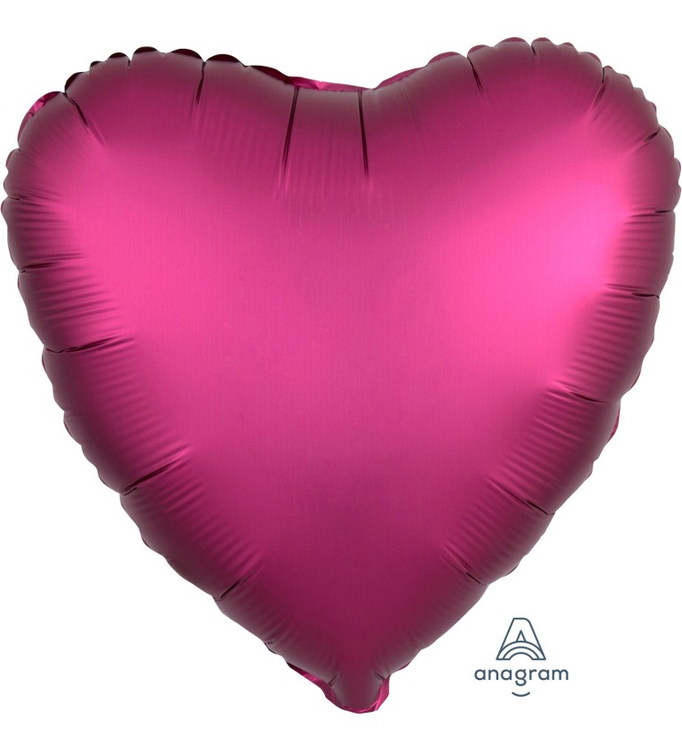 Balonek fóliový - Srdce Tmavě-růžové