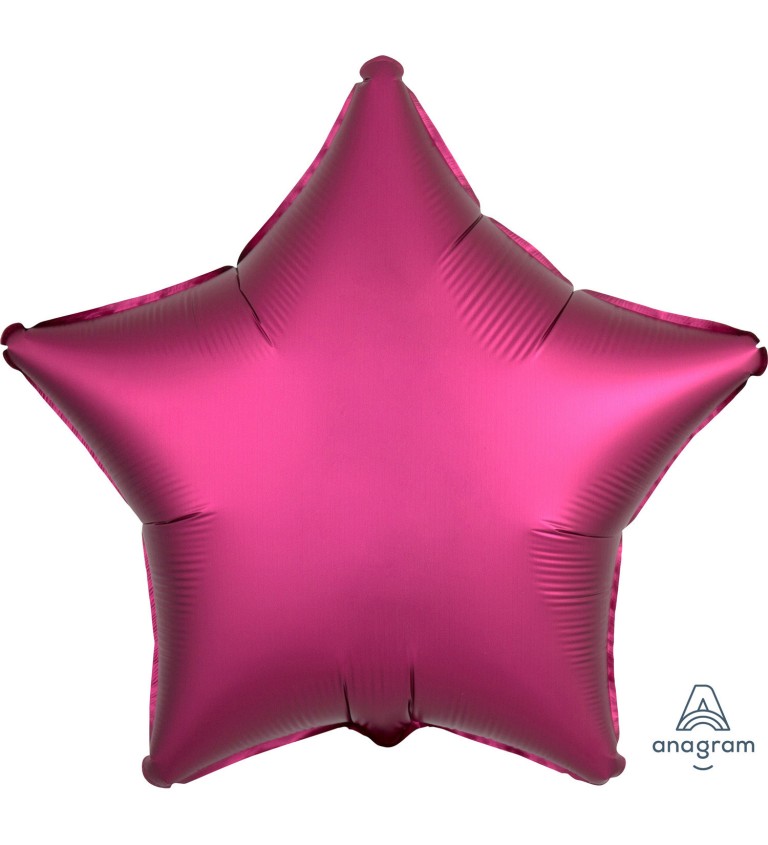 Balonek fóliový - Hvězda Tmavě-růžová