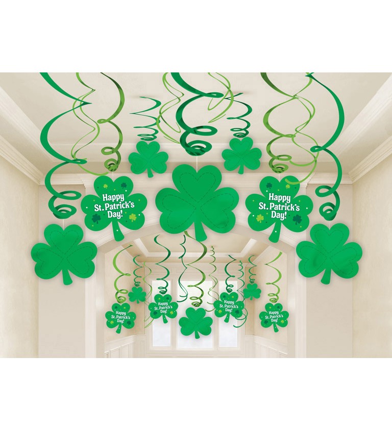 Dekorace St. Patrick - zelené trojlístky