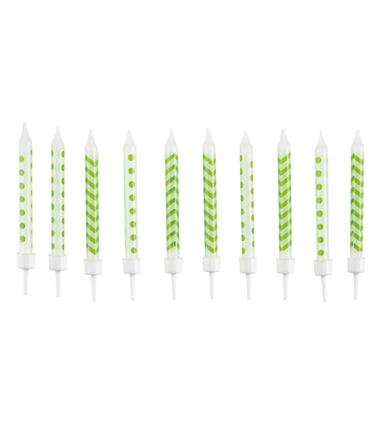 Dortové svíčky - zelené