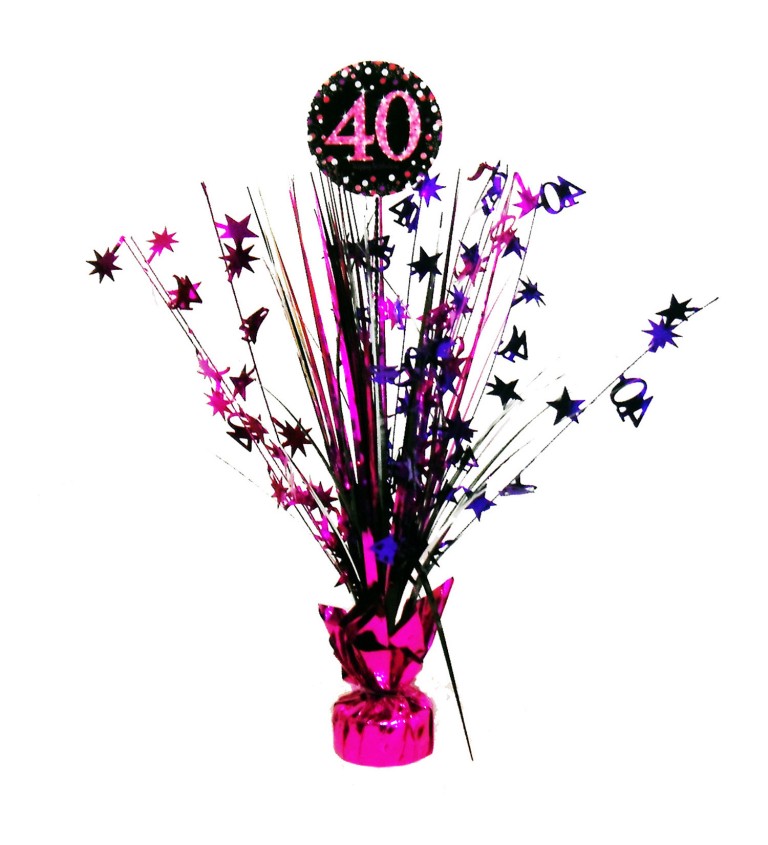 Narozeninová dekorace na stůl - 40, růžová