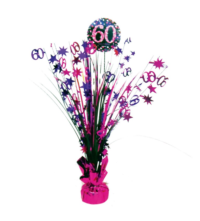 Narozeninová dekorace na stůl - 60, růžová