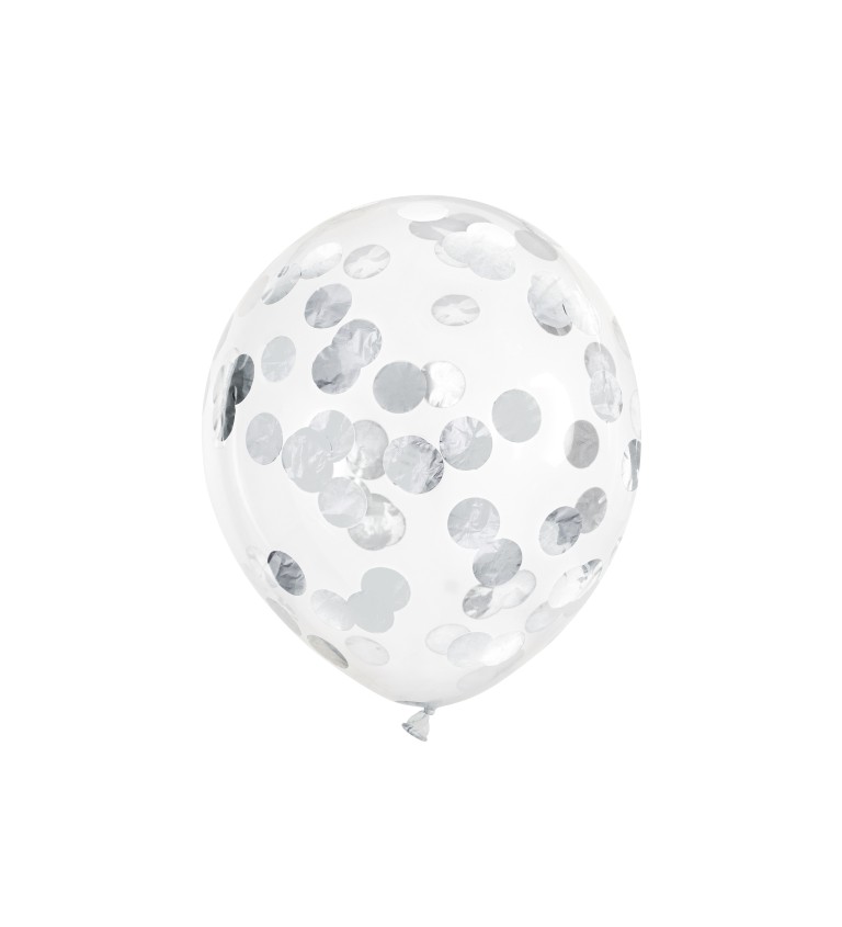Balónky se stříbrnými konfetami