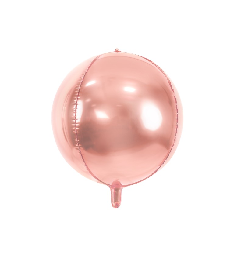 Kulatý fóliový balónek - růžové zlato