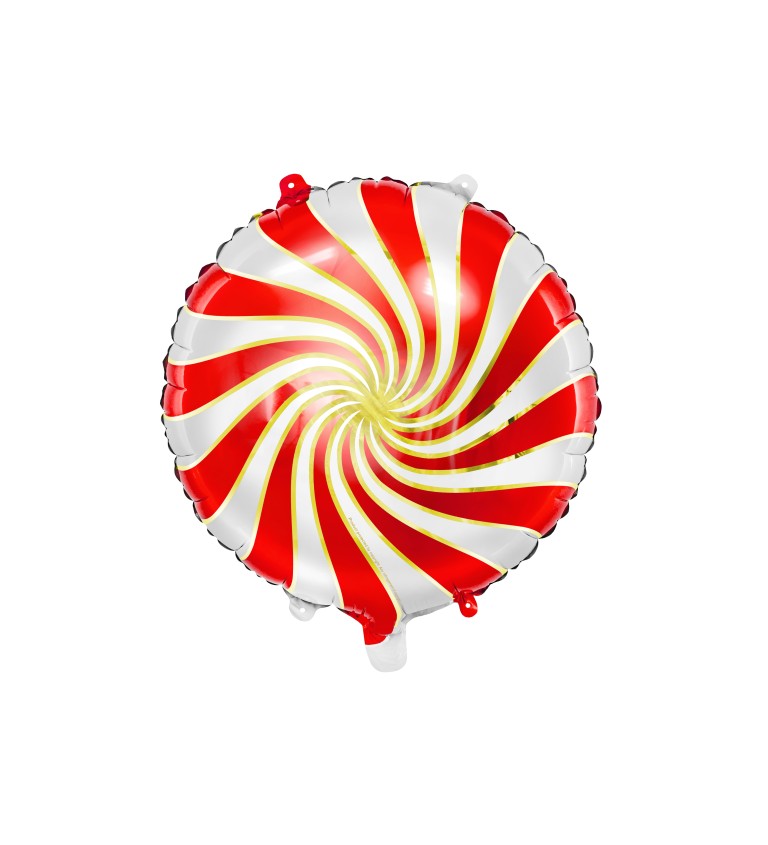 Fóliový balónek Candy červeno-bílý