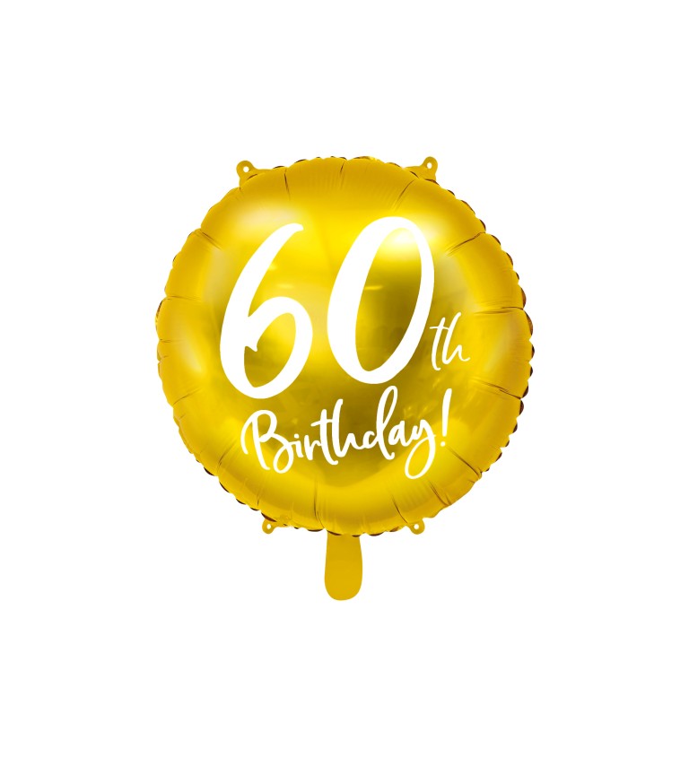 Fóliový balónek 60th Birthday - zlatý