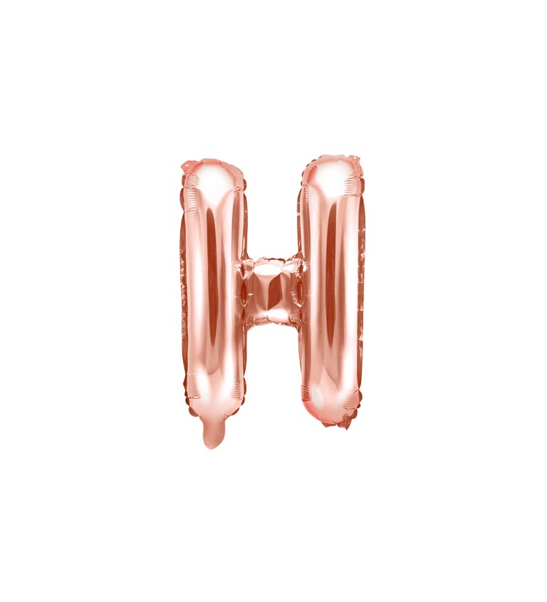 Fóliový balónek H - růžové zlato
