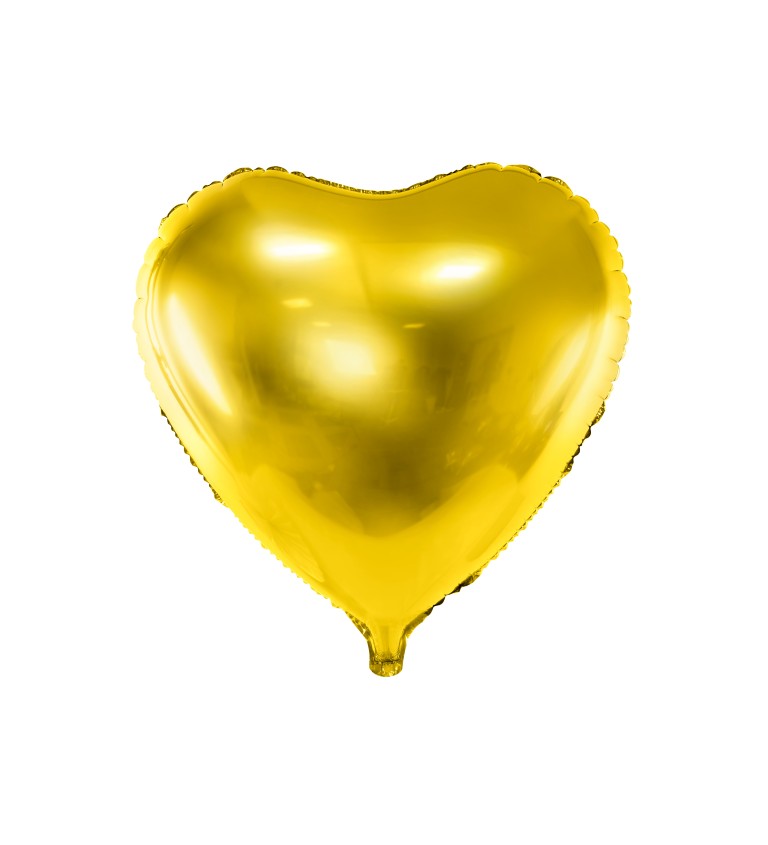 Fóliový balónek metalicky zlaté srdce