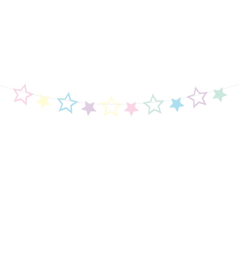 Girlanda - barevné hvězdy