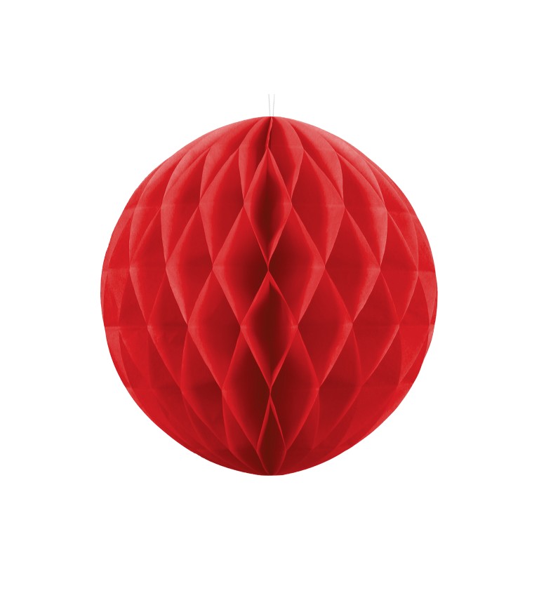 Papírová koule - červená, 40 cm
