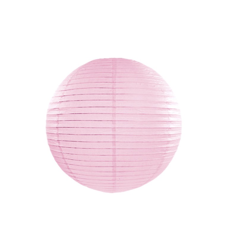 Papírový lampion - světle růžový 35cm