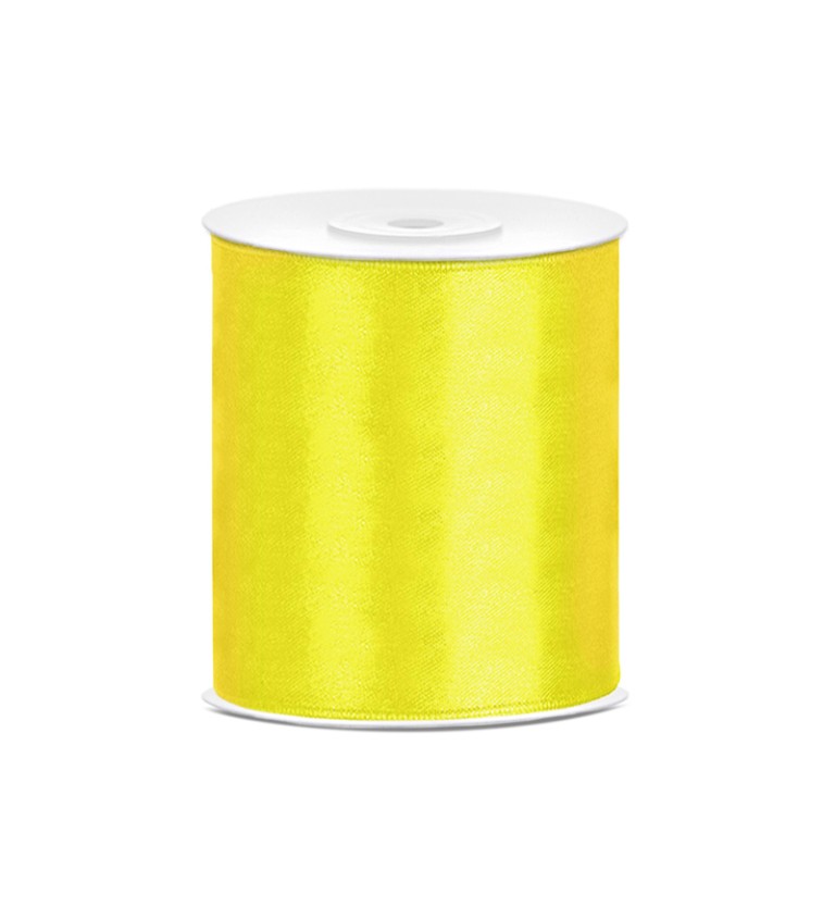 Saténová stuha - 100 mm - žlutá