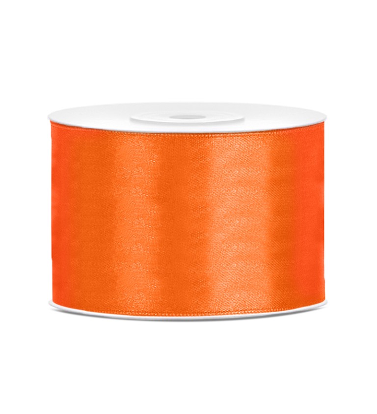 Saténová stuha - 50 mm - oranžová