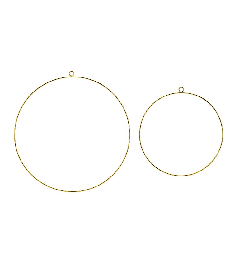 Dekorační kovové kruhy - zlaté