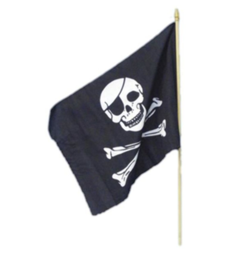 Dekorace pirátská vlajka na tyči
