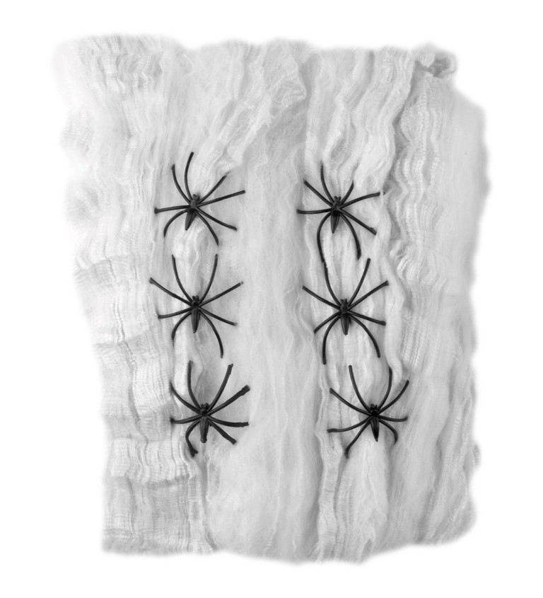Dekorace pavučina - šest pavouků