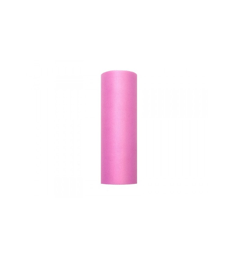 Dekorační tyl - tmavě ružový, 15 cm