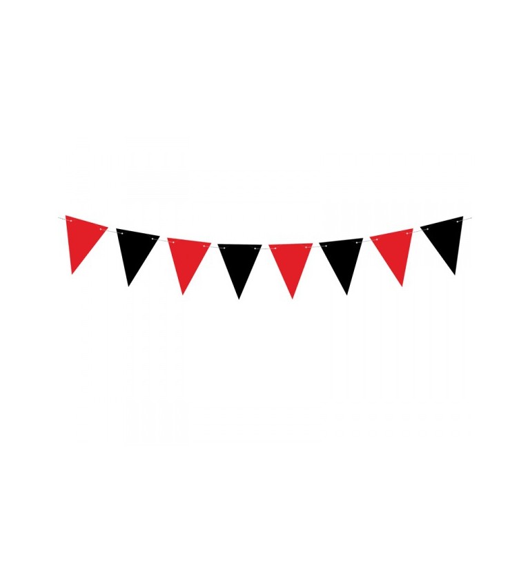 Girlanda - trojúhelníky černé a červené