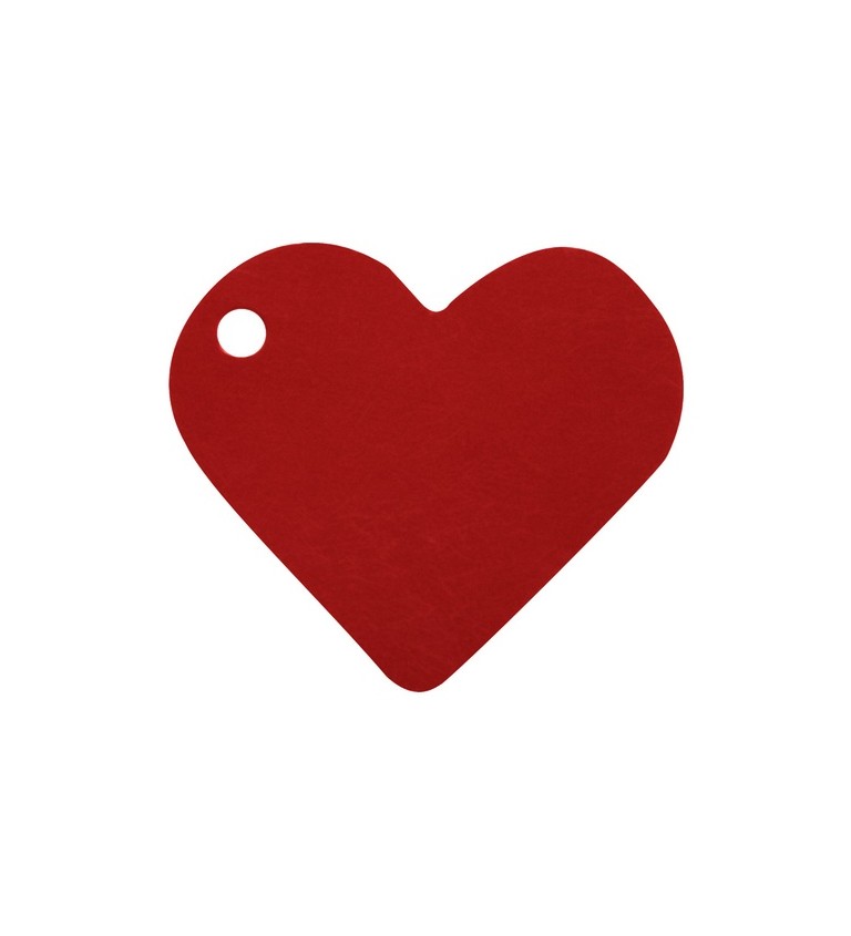 Jmenovka srdce - rudá