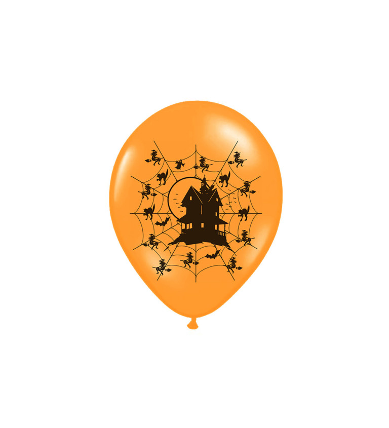Balónek pastelový oranžový - Strašidelný dům - 50 ks