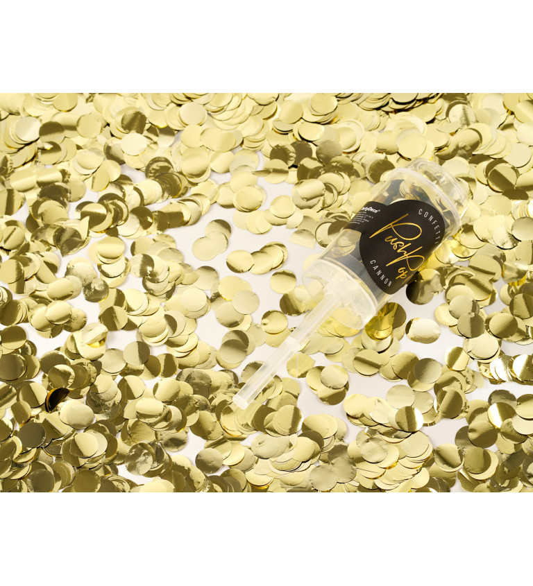 Vystřelovací konfety push pop zlaté