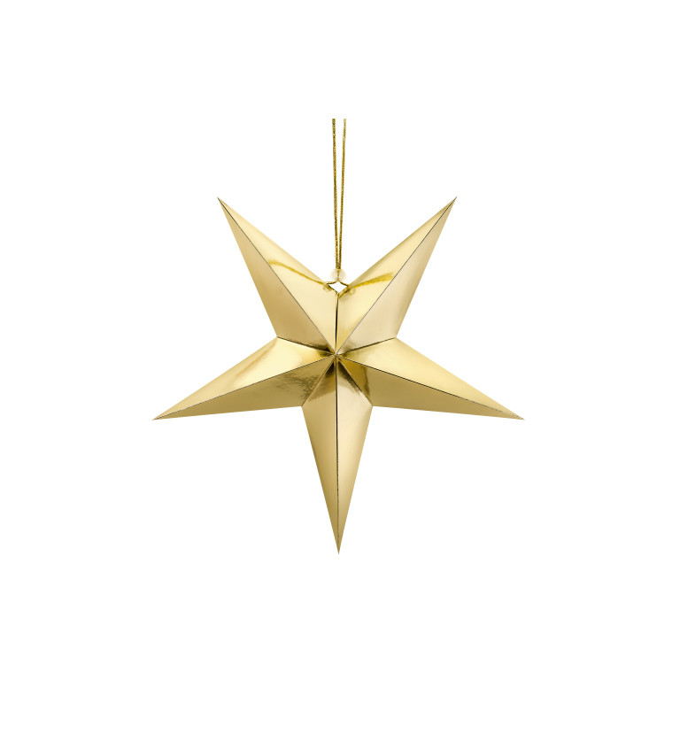 Papírová hvězda - zlatá 45cm