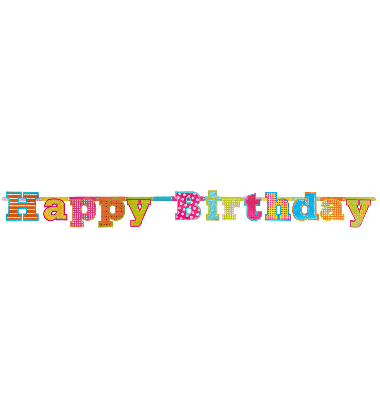 Girlanda Happy Birthday - barevná