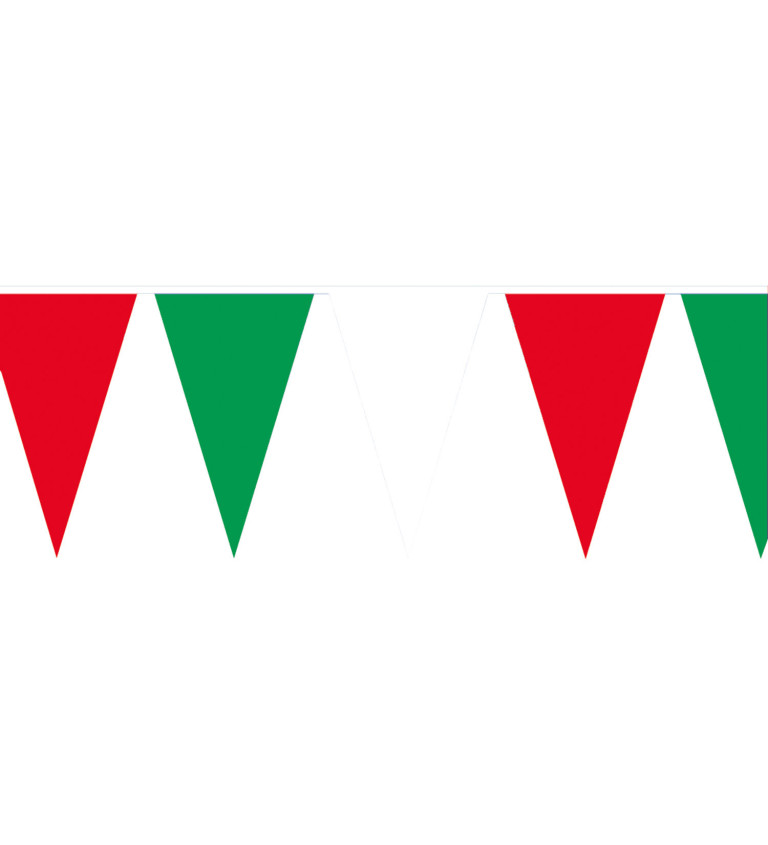 Vlaječková girlanda zeleno-bílo-červená