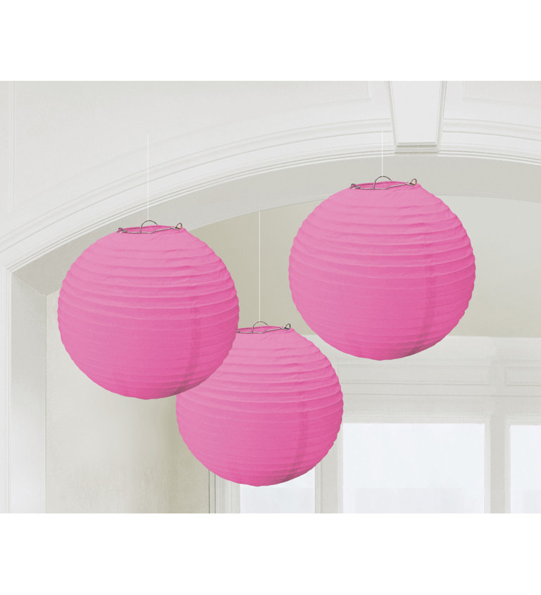 Růžové lampióny - koule