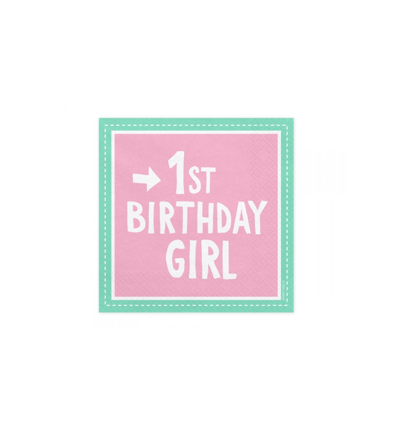 Papírové ubrousky - 1st Birthday Girl