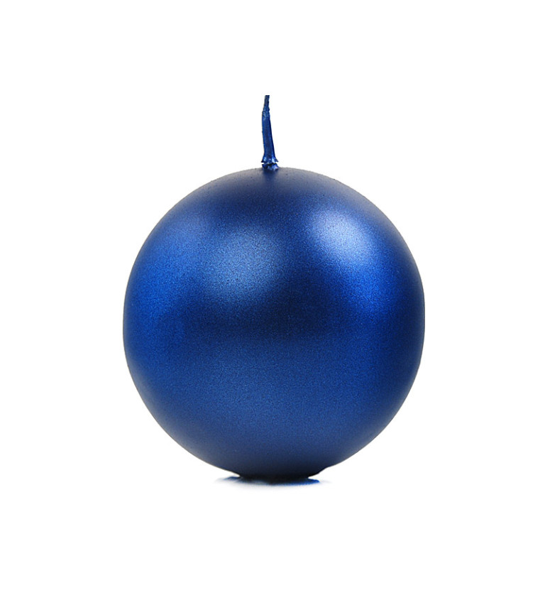 Svíčka koule - modrá 8cm
