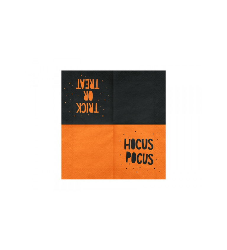 Černo-oranžové ubrousky Hocus Pocus