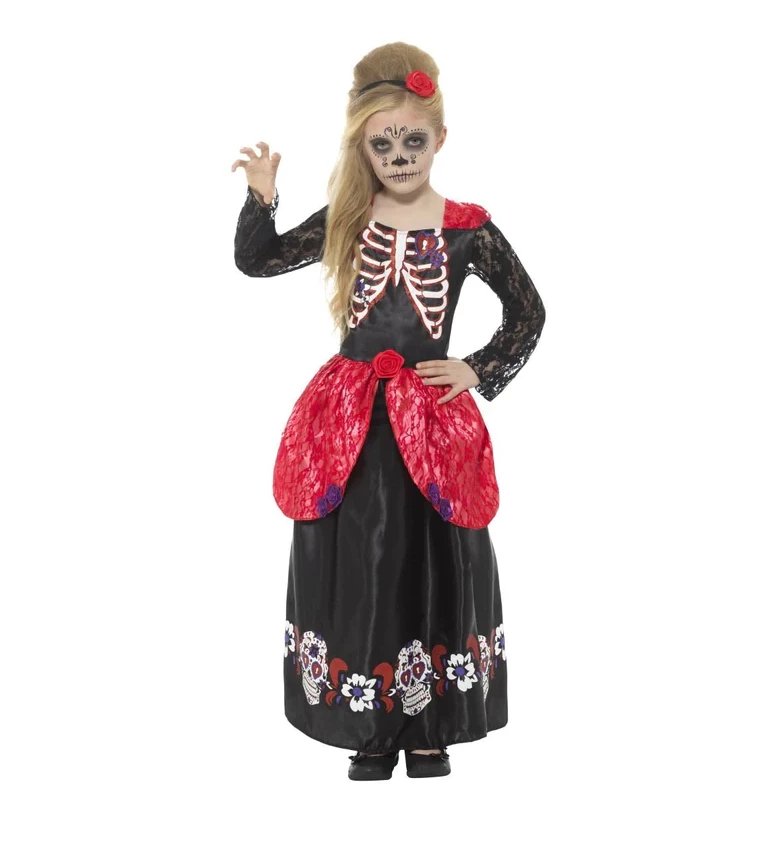 Childs Deluxe Day of the Dead Girl Costume