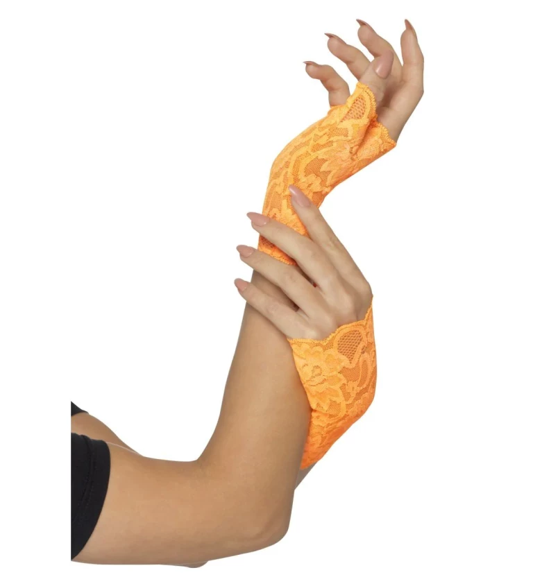 Bezprstové rukavičky - Neonově oranžové