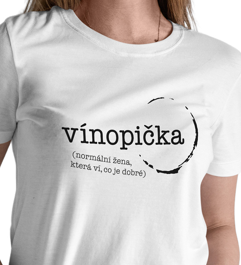 Dámské triko bílé - Vínopička