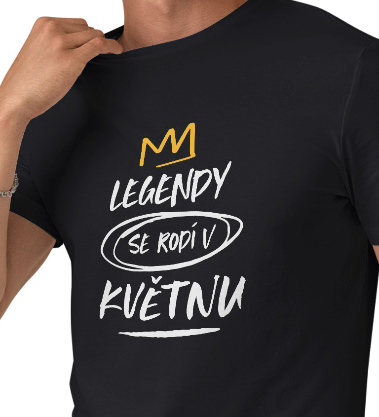 Pánské triko černé - Legendy se rodí v květnu