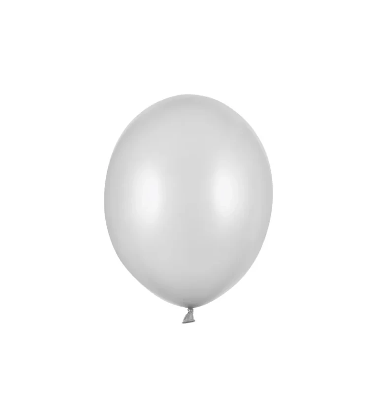Balónek metalický - stříbrný - 10 ks