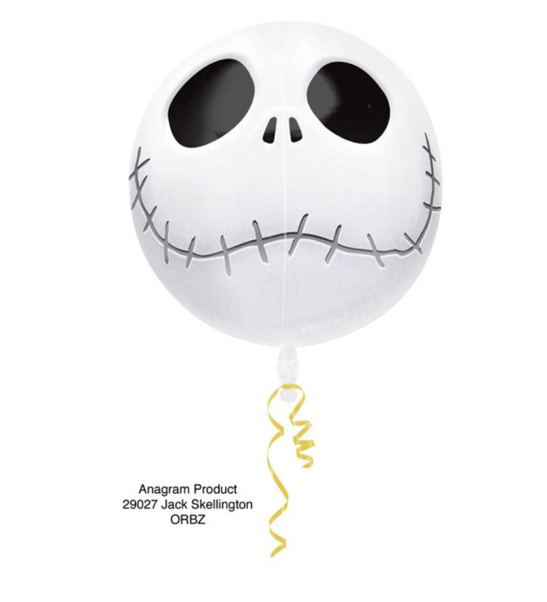 Fóliový balónek koule - Jack Skellington