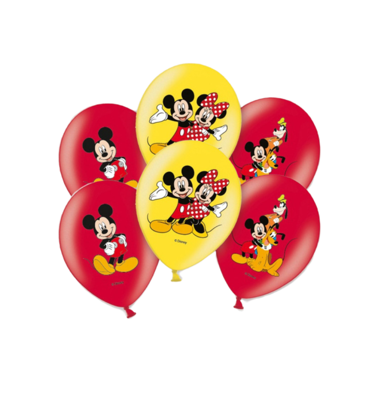 Červené a žluté balónky Mickey mouse